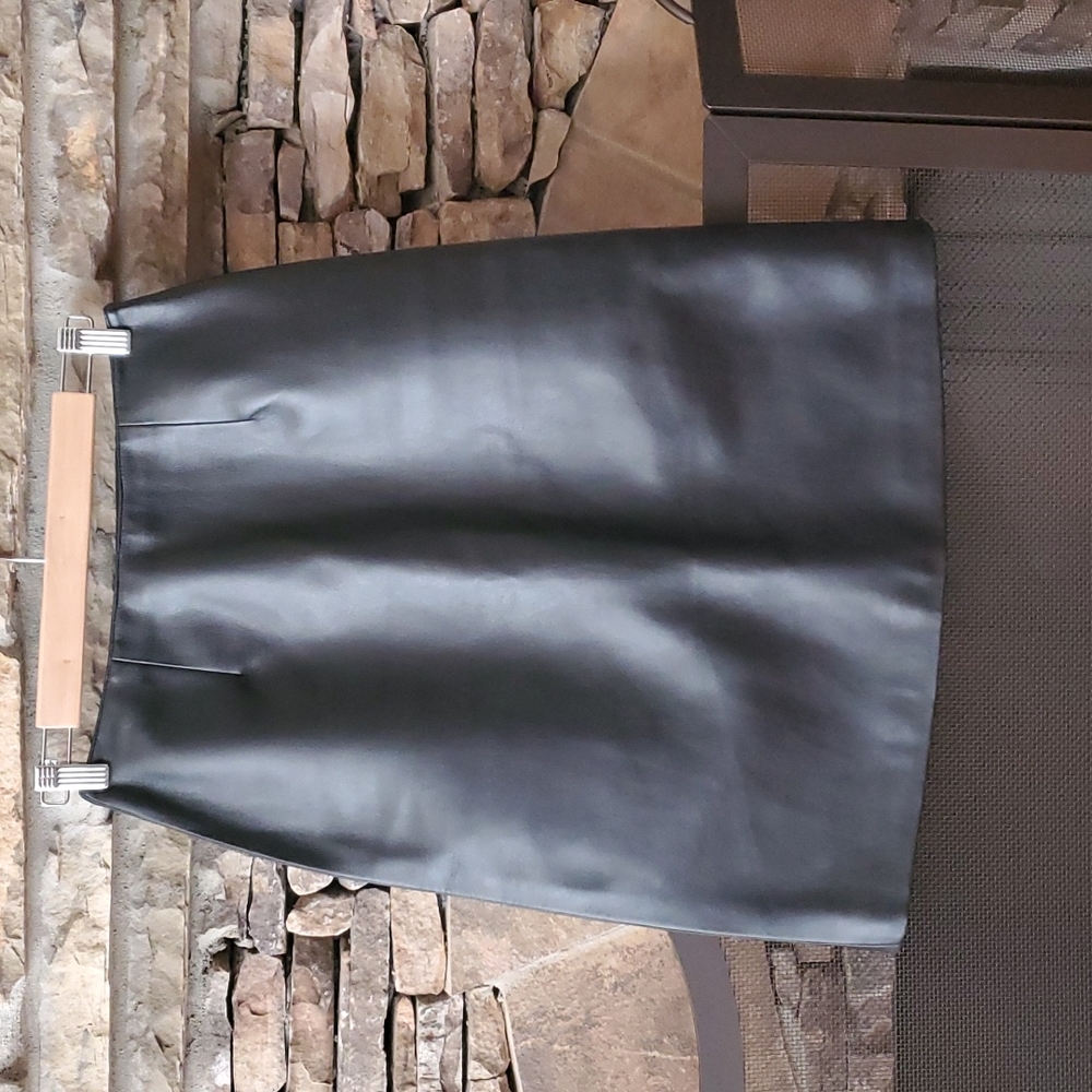 OCI Faux Leather Black Skirt